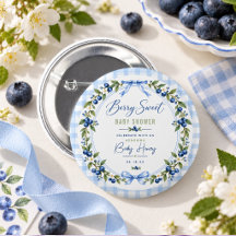 Chá de bebê Berry Sweet | Xadrez Azul Mirtilo