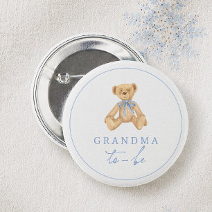 Bóton Redondo 5.08cm Chá de Bebê do Urso Teddy Vintage Avó para Ser
