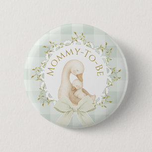 Bóton Redondo 5.08cm Chá de Bebê em Verde Oliva Silvestre para Mamãe Fu