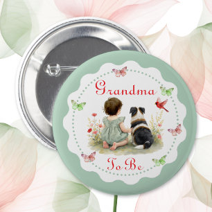Bóton Redondo 5.08cm Chá de Bebê Personalizado Vovó Embreve