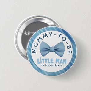 Bóton Redondo 5.08cm Chá de fraldas Arco Azul Mamãe-a-ser-Homem-Pequeno