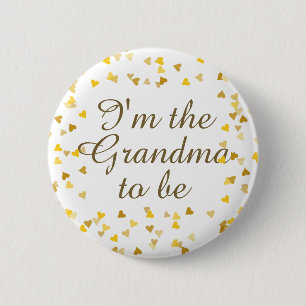 Bóton Redondo 5.08cm Chá de fraldas/aspersão/Casais de coração Dourado