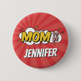 Bóton Redondo 5.08cm Chá de fraldas de Super Herói do Livro