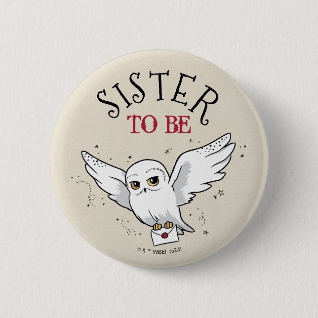 Bóton Redondo 5.08cm Chá de fraldas Harry Potter | Irmã A Ser (Frente)