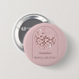 Bóton Redondo 5.08cm Chá de panela rosa Disco Boogie