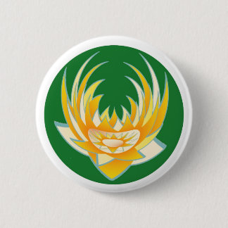 Bóton Redondo 5.08cm Chama de LOTUS na base verde