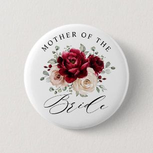 Bóton Redondo 5.08cm Champanhe Borgonha Ivory Mauve Mãe da Noiva