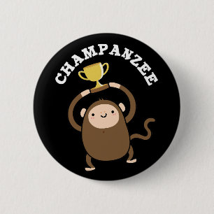 Bóton Redondo 5.08cm Champanzee Funny Chimpanzee Chimpanzee Pun Dark BG