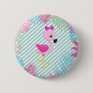 Bóton Redondo 5.08cm Chapa Flamenco Rosa Baby