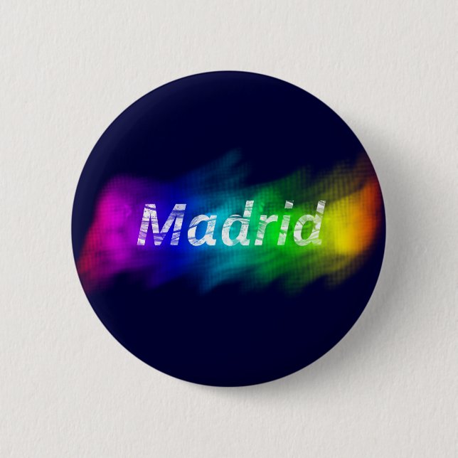 Bóton Redondo 5.08cm Chapa Madrid Gay (Button Madrid Gay) (Frente)