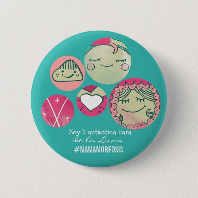 Bóton Redondo 5.08cm Chapa redonda 5cm Soy 1 auténtica cara de la Luna (Frente)
