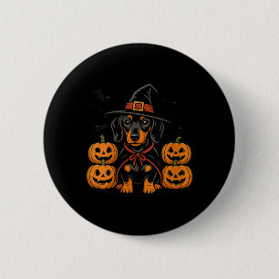 Bóton Redondo 5.08cm Chapéu de Bruxa de Abóbora de Halloween para Dachs