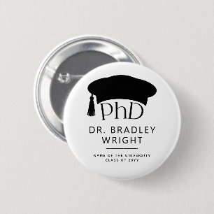 Bóton Redondo 5.08cm Chapéu de Doutorado Personalizado de PhD para Form