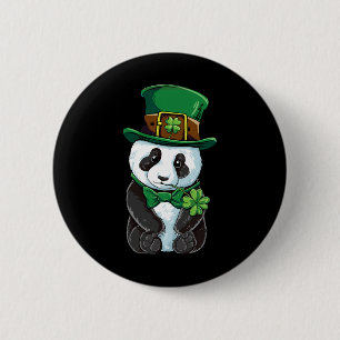 Bóton Redondo 5.08cm Chapéu de Leprechaun Panda Dia de São Patrício Men