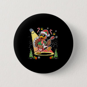 Bóton Redondo 5.08cm Chapéu de Papai Noel engraçado de Ação de Graças P