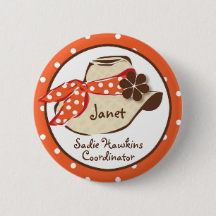 Bóton Redondo 5.08cm Chapéu de vaqueiro