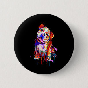 Bóton Redondo 5.08cm Charming Bulldog Rainbow Colors Art Splash Art