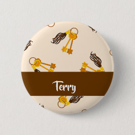 Bóton Redondo 5.08cm Chaves Douradas da casa a rosa