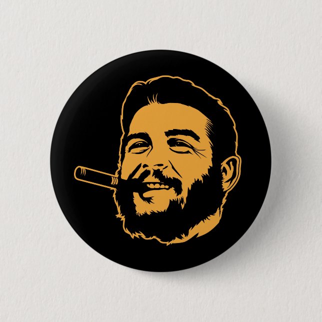 Bóton Redondo 5.08cm Che Guevara com o botão do retrato do charuto (Frente)