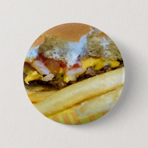Bóton Redondo 5.08cm Cheeseburger e Fries