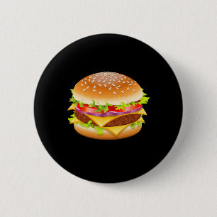 Bóton Redondo 5.08cm Cheeseburger Hamburger Burger Comida Engraçado Hal