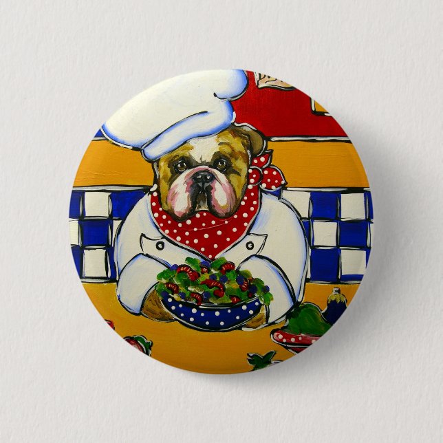 Bóton Redondo 5.08cm Chef Bulldogue (Frente)