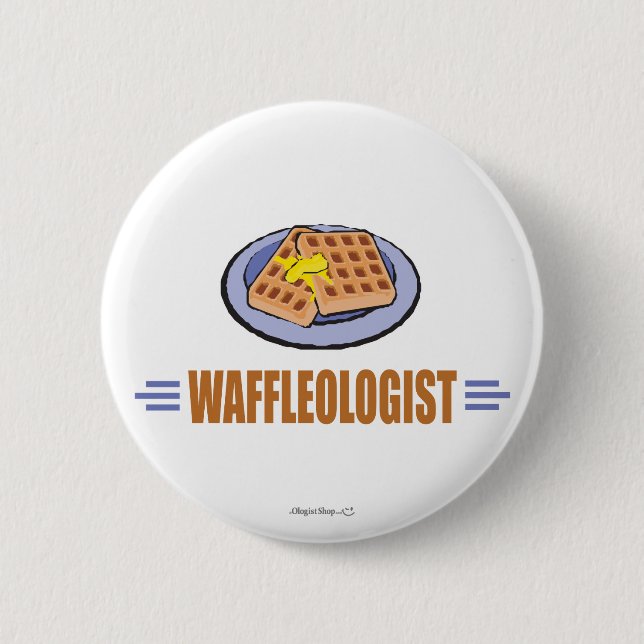 Bóton Redondo 5.08cm Chef de Waffle Humoroso (Frente)