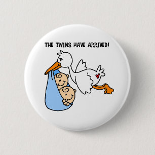 Bóton Redondo 5.08cm Chegada gêmea da cegonha