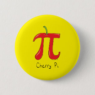 Bóton Redondo 5.08cm Cherry Pi Cute Math Pi Day Pin
