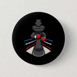 Bóton Redondo 5.08cm Chess Piece Boxer Boxer Luvas King