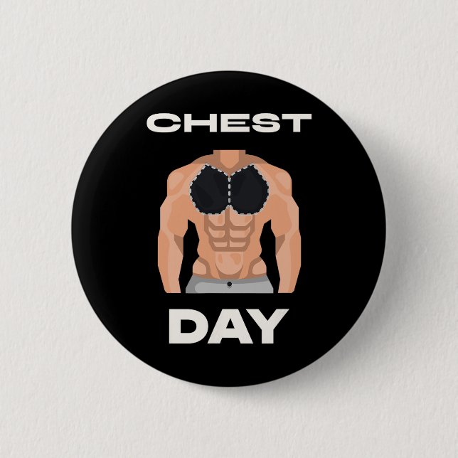 Bóton Redondo 5.08cm Chest Day Bench Press Pecs Bodybuilding (Frente)