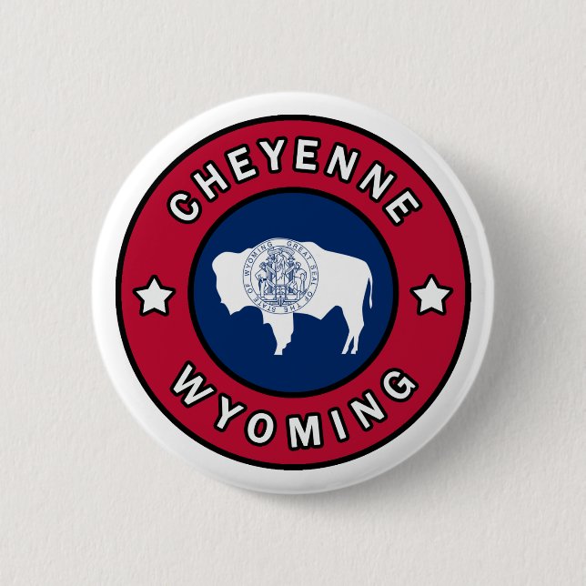 Bóton Redondo 5.08cm Cheyenne Wyoming (Frente)