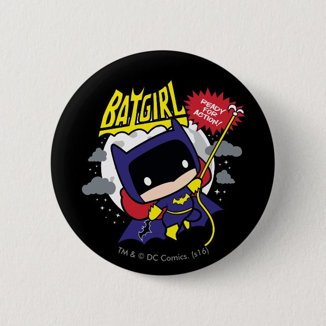 Bóton Redondo 5.08cm Chibi Batgirl Pronto Para Ação (Frente)