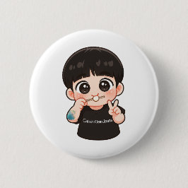 Bóton Redondo 5.08cm Chibi Music Pin – Golden Era Inspired Badge