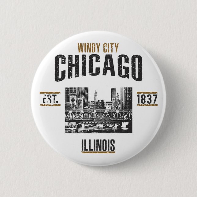 Bóton Redondo 5.08cm Chicago (Frente)