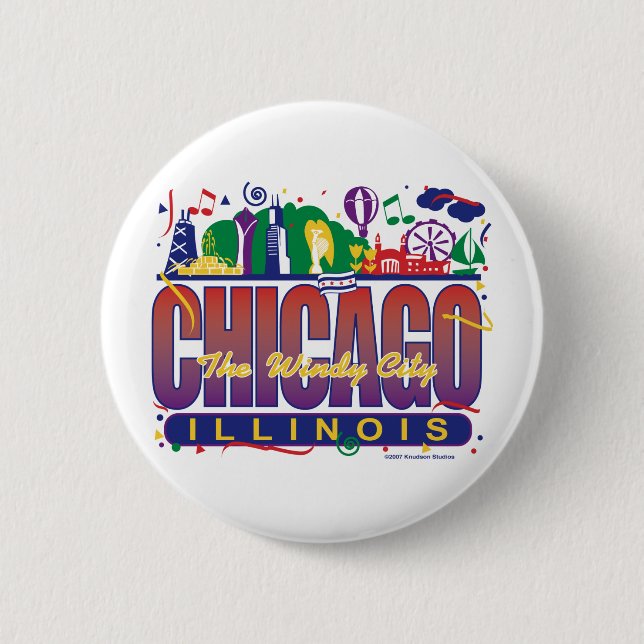 Bóton Redondo 5.08cm Chicago-Confetes (Frente)