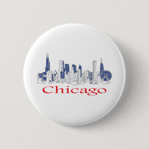 Bóton Redondo 5.08cm Chicago-Skyline