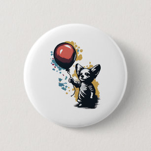 Bóton Redondo 5.08cm Chihuahua Balloon Cute Dog Chiwawa Funny