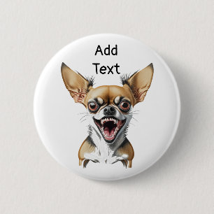 Bóton Redondo 5.08cm Chihuahua Malvado Personalizado   Cachorros Engraç
