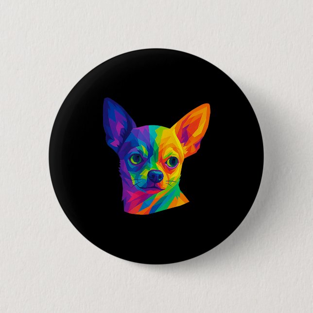 Bóton Redondo 5.08cm Chihuahua P Art Rtrait For Dog Owners  (Frente)