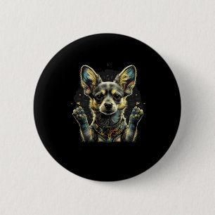 Bóton Redondo 5.08cm Chihuahua Ucrânia Paz E Amor Bandeira Ajuda Cão Su