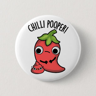 Bóton Redondo 5.08cm Chili Poooper Engraçado Pepper Pun