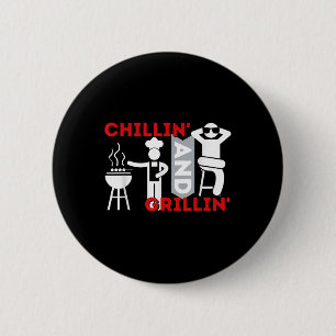 Bóton Redondo 5.08cm Chillin E Grillin - Barbecue Fumador De Churrasco