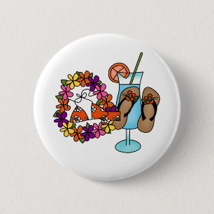 Bóton Redondo 5.08cm Chinelos tropicais três das meninas