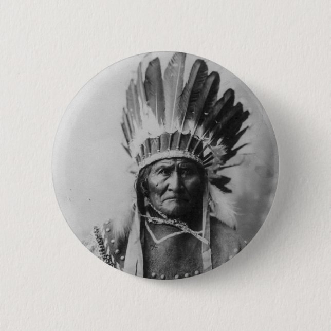 Bóton Redondo 5.08cm Chiricahua apache Geronimo Goyathlay Goyahkla (Frente)