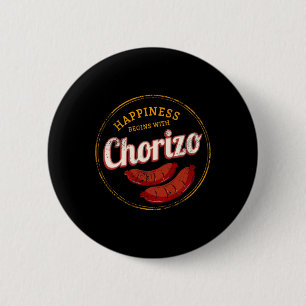 Bóton Redondo 5.08cm Chorizo Retro Salsicha Vintage Bbq Gourmet Churras