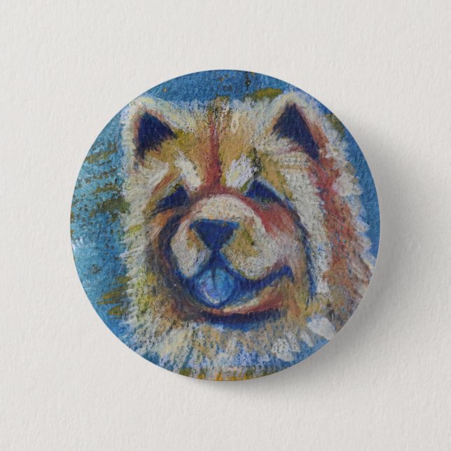 Bóton Redondo 5.08cm Chow Chow Abstrato (Frente)
