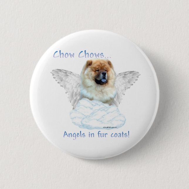 Bóton Redondo 5.08cm Chow Chow Angel - Botão (Frente)