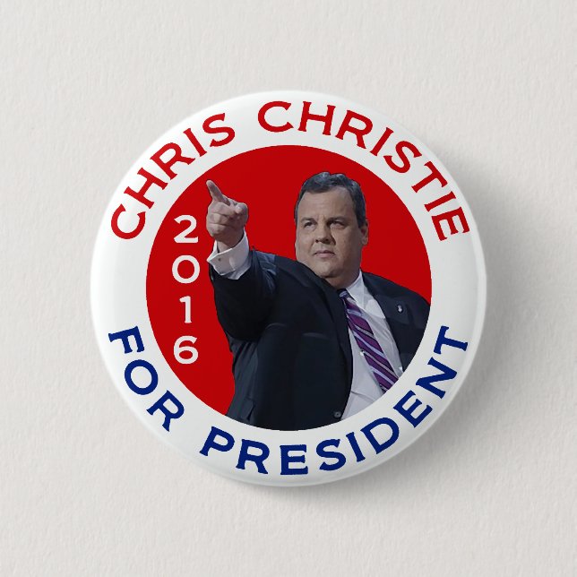 Bóton Redondo 5.08cm Chris Christie para o presidente 2016 (Frente)