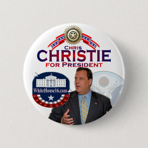 Bóton Redondo 5.08cm Chris Christie para o Presidente Button